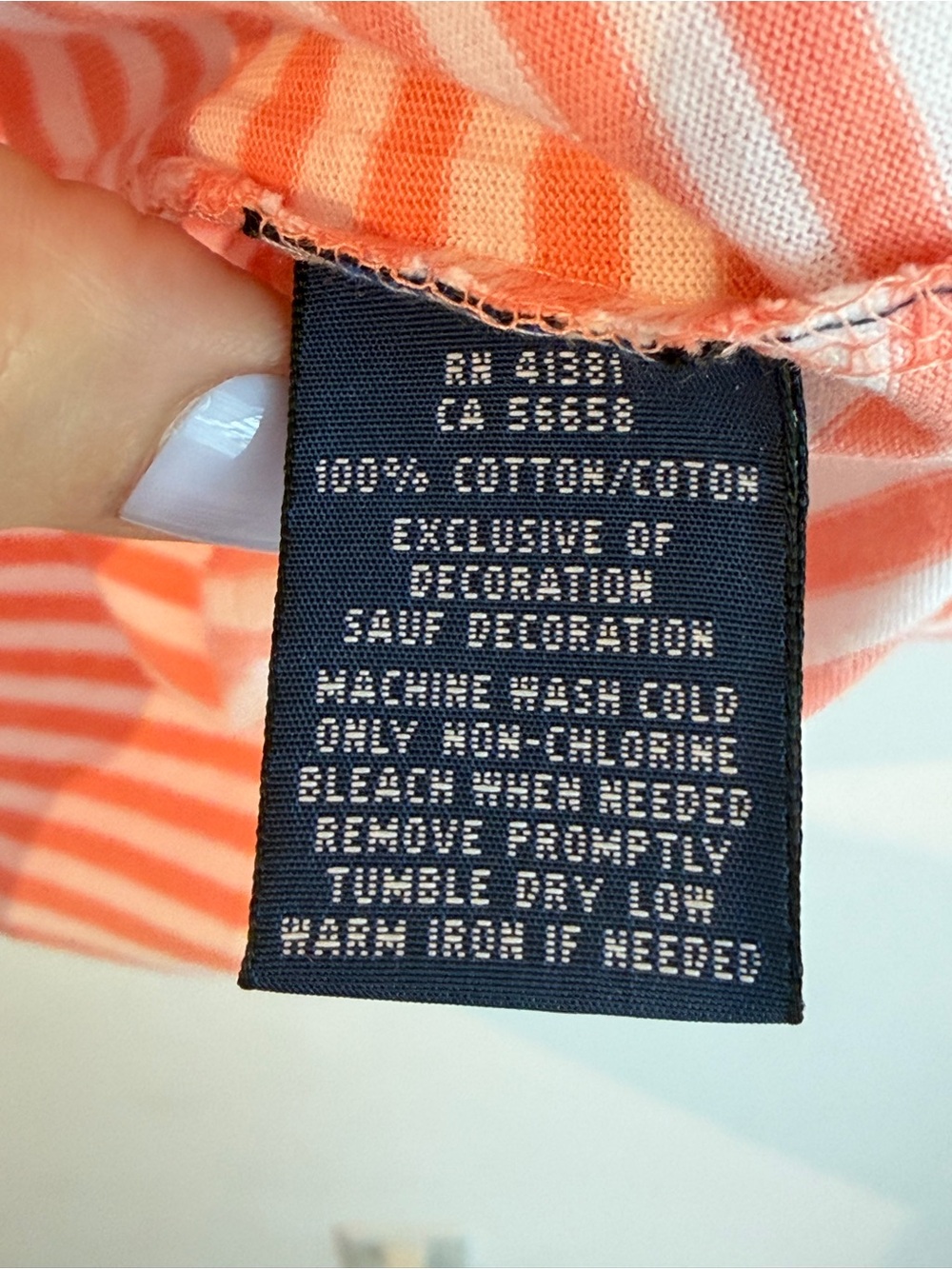 Ralph Lauren Coral and White Striped Polo Tee - Picture 4 of 4